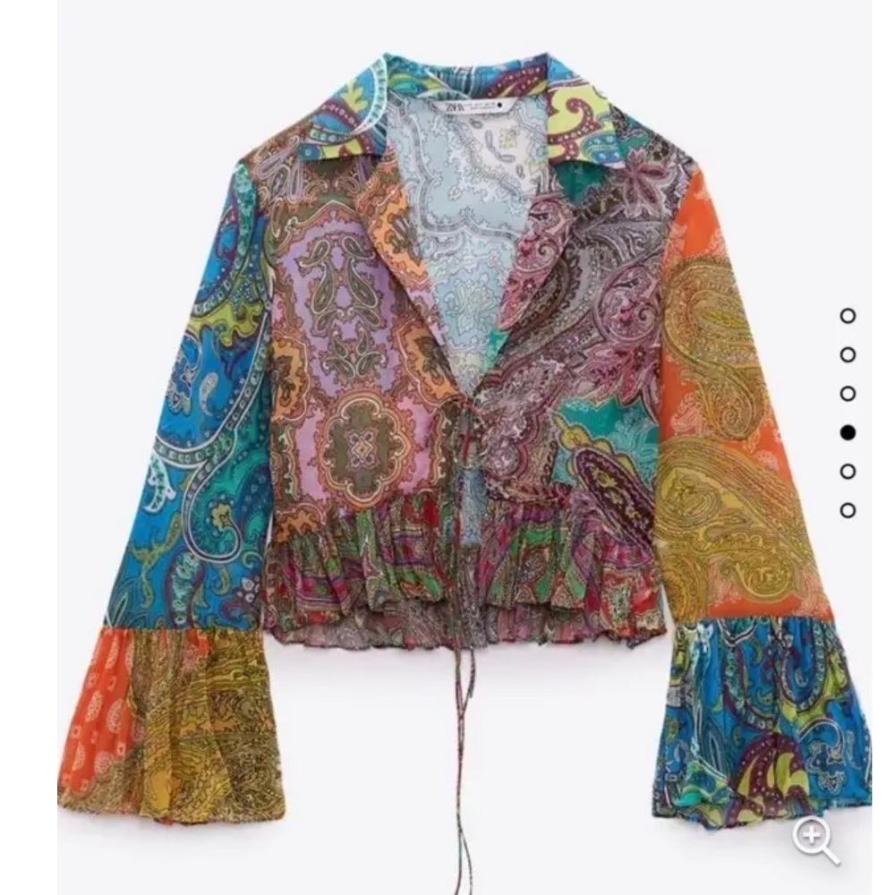 Zara Ruffle Print Blouse, worn once